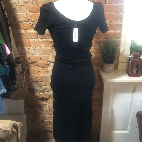 NWT VITAMIN A WOMENS XS CATALINA RIBBED BLACK  T-SHIRT DRESS SUSTAINABLE ORGANIC - Picture 9 of 10